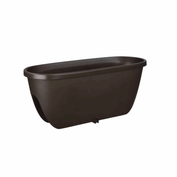 KVĚTINÁČ NA ZÁBRADLÍ BALCONIA OVI 60CM HNĚDÝ