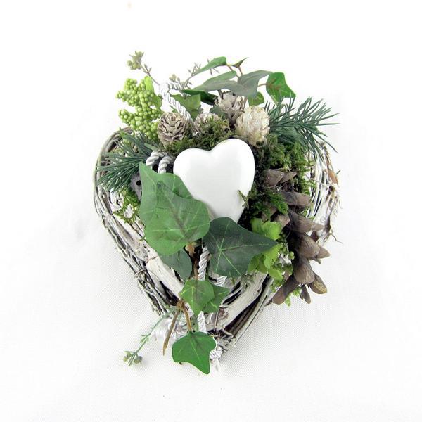 DEKORACE – SMUTEČNÍ FLORISTIKA Srdce bílé, ca. 21 cm