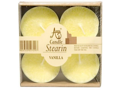 SVÍČKA Stearin - čajové maxi 4 ks Vanilla - 23809 23809