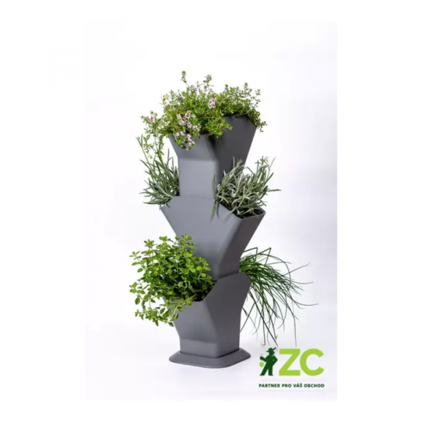 Květináč samozavlažovací vertikální Tree - šedý recyklát 16 cm - obrazek 22