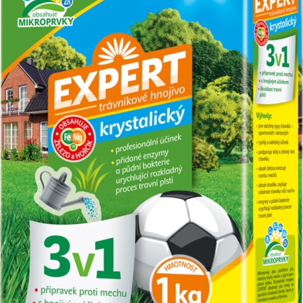 Hnojivo trávníkové - Expert 3v1 krystalický 1kg