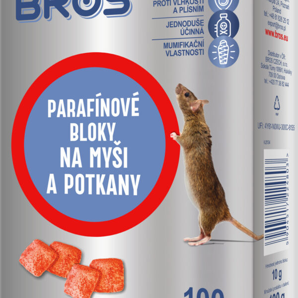 Bros - parafinové bloky na myši, krysy a potkany 100 g