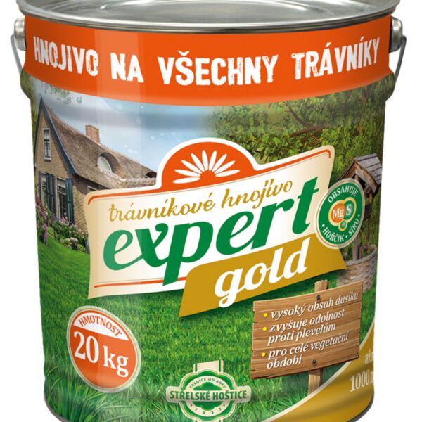 Hnojivo trávníkové Expert Gold - plechový kbelík 20 kg