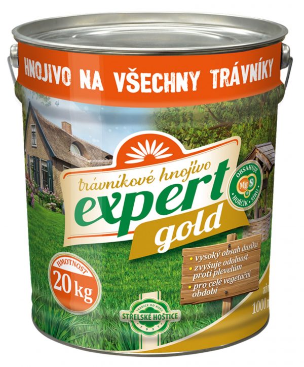 Hnojivo trávníkové Expert Gold - plechový kbelík 20 kg (cena bez slev) - a2d47506 4e1d 46bd 8c0a 50b66aac5b5d