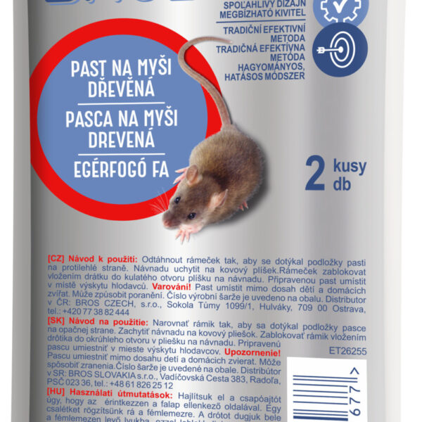 Bros - pastička dřevěná malá myš sada 2 ks