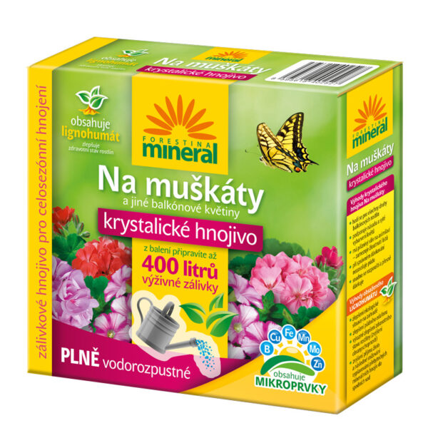 Krystalické hnojivo s lignohumátem - Na muškáty 400 g