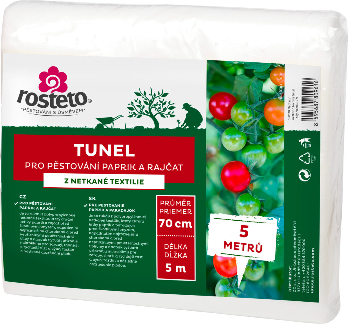 Neotex / netkaná textilie Rosteto -  tunel - bílý 70 cm x 5 m - Image 2