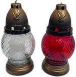 Svíčka sklo lampa koule - 45 g mix bílá/červená - Image 3